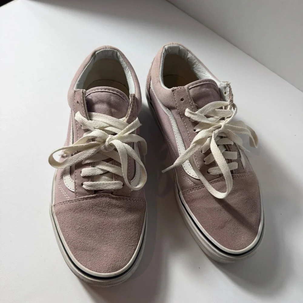 Vans Old Skool Dusty Rose Pink Suede Canvas Sneakers Womens 8.5 Mens 7.0